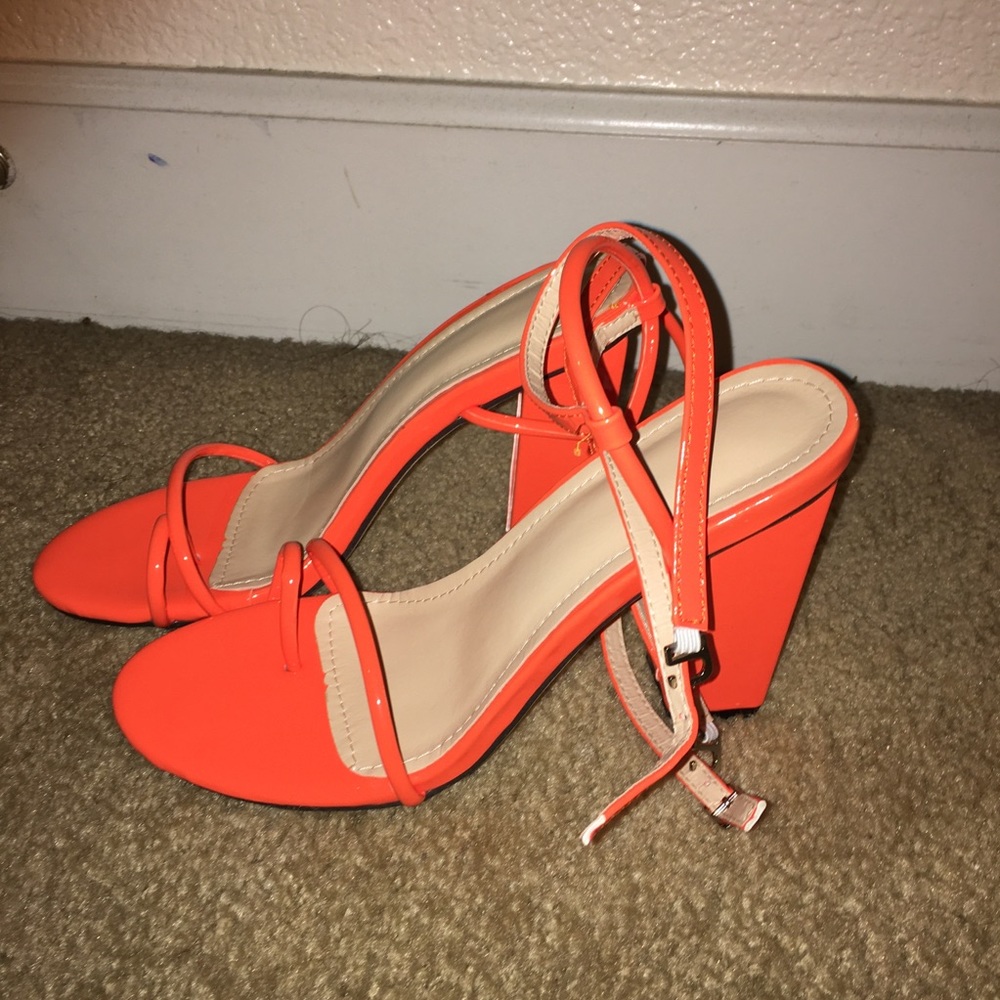 Neon orange heels